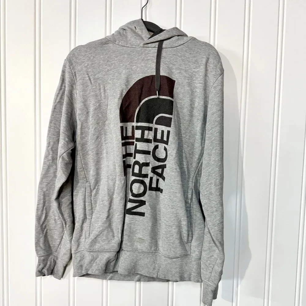 THE NORTH FACE Sweater Mens Size Medium‎ Hooded Grey Long Sleeve Cotton Graphic